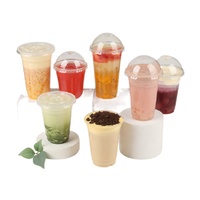 Tasse à café togo jetable en plastique PET avec logo personnalisé tasses à jus de fruits smoothie de qualité supérieure avec couvercles verre grillé