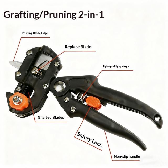 Multi-Purpose Industrial DIY Carbon Steel Grafting Shears Knife Pruning Shears Seedling Grafting Machine for Fruit Tree Grafting