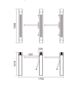 Nouveau tourniquet automatique à trois pales en acier inoxydable 304 avec reconnaissance de carte RFID, carte IC et empreinte digitale pour salle de sport, bureau et immeuble - Product Image 3
