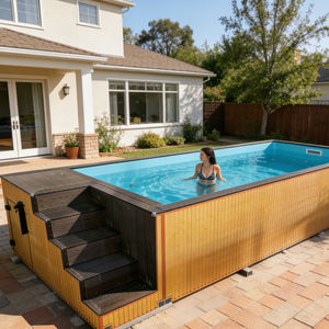 สระว่ายน้ำขนาดใหญ่แบบตั้งพื้น แข็งแรง ทนทาน เหมาะสำหรับสวนกลางแจ้ง - Product Image 6