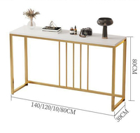 Küçük Zarif Metal Koridor Altın Taşlı Konsol Masaları Modern Oturma Odası Mobilyası Komuta Merkezi Minimalist 1 Adet