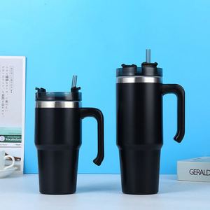 Gobelet isotherme de voyage pour voiture 20oz 30oz avec poignée, couvercle, paille et base antidérapante pour café chaud ou froid - Product Image 4