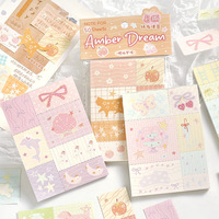 Bloc-notes adhésifs Kawaii en patchwork détachable, bloc-notes mignon pour scrapbooking, bullet journal, papeterie japonaise, fournitures scolaires et de bureau