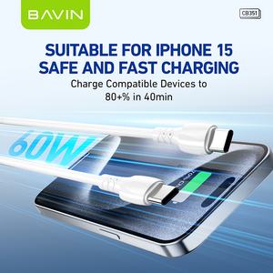 BAVIN CB351 pd 12 w 18 w 30 w 60 w 2 m 3 m 4 m 5 m pvc typ c usb c schnell aufladen handy ladegerät daten usb-kabel - Product Image 4