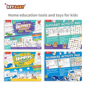 Keybaby Vente en gros 2025 Nouveau livre d'activités pour enfants d'âge préscolaire et de maternelle, alphabet océanique, nombres, coloriage, écriture, bloc d'autocollants - Product Image 3