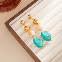 Boucles d'oreilles pendantes tendance multicolores en résine irrégulière pour femmes, breloques, accessoires de mode, bijoux cadeau