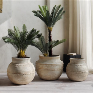 Nuevo producto de decoración del hogar montado en el suelo de estilo chino-<span class=keywords><strong>Maceta</strong></span> de <span class=keywords><strong>barro</strong></span> de magnesio en forma de cilindro redondo creativo - Product Image 5