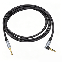 Câble audio de voiture 3,5 mm mâle vers 3,5 mm coudé, plaqué or, portable, tressé en nylon, connexion droite à coudée pour systèmes audio