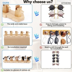 Wooden Sunglasses Display <b>Rack</b> Countertop Eyeglass Storage Modular Desktop Organizer for <b>Glasses</b> Various Sizes - Product Image 1