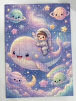Puzzles personnalisés sur le thème de l'espace, 100 pièces, imprimables, éducatifs, en carton bleu, pour enfants