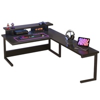 Escritorio para Computadora en Forma de L para Usar Sobre la Cama, para Dormitorios Universitarios, Estante de Almacenamiento Flotante Simple para Junto a la Cama, para Esquinas, para Juegos Electrónicos y Oficina