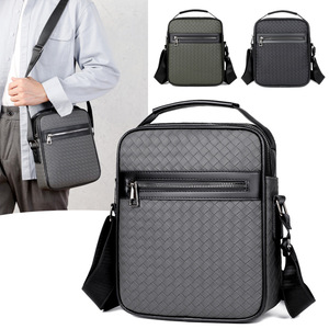 Nouveau Sac à Bandoulière Tendance Décontracté Imperméable à Motif Tressé pour Homme, Petit Sac Carré, Sac à Main d'Affaires, Sac Bandoulière d'Extérieur pour Homme - Product Image 6