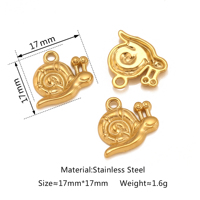 Acier inoxydable Petit Animal Charmes Mignon Escargot Pendentifs DIY Accessoires pour Boucles D'oreilles À La Main Collier Bracelets Bijoux Artisanat