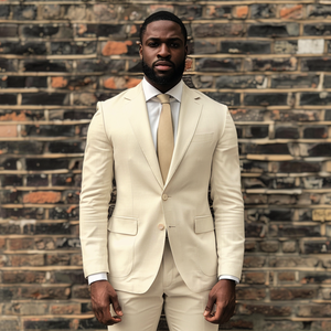 Men's Elegant 2 Piece Business <b>Suit</b> with Single Breasted Blazer and Formal Trousers for Office Wedding Party Banquet Events - Product Image 2