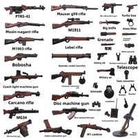 Blocs de construction militaires pour poupée SR25, accessoires pour fusil de précision et mitrailleuse, pack bicolore, briques de jouets en plastique
