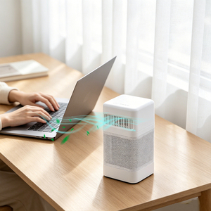 Purificateur d'air personnel USB portable mini <span class=keywords><strong>avec</strong></span> grille métallique, capteur de senteur corporelle, filtre HEPA véritable, purificateur d'air pour la maison et le <span class=keywords><strong>bureau</strong></span> - Product Image 1