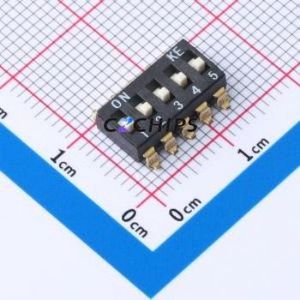 2.54-5P TPGT DIP Switch SMD Switch Flat Toggle, Raised Type Single Pole Single Throw 5 Gull Wing Type - Product Image 1