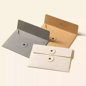 Custom Logo Wholesale Color Art <strong>Kraft</strong> Paper <strong>Envelope</strong> Packaging with <strong>String</strong> and Button - Product Image 3