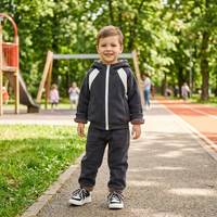 Ensemble de vêtements d'hiver pour enfants, sweat à capuche avec fermeture éclair, pantalon, deux pièces, ensemble de vêtements de sport pour garçons en bas âge, vêtements de mode pour enfants d'automne