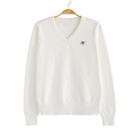 Pull Kawashima Shuijizhong / Ensemble de pulls JK original, pull à col en V, uniforme de classe, haut en tricot de coton brodé à manches longues
