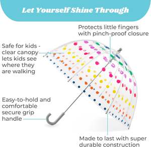 Paraguas de burbujas transparente semiautomático de 38 "ligero para niños con cúpula de protección contra la lluvia y <span class=keywords><strong>el</strong></span> <span class=keywords><strong>viento</strong></span> para niños - Product Image 2