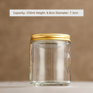 Custom Logo Sticker Packaging Box Empty Candle Vessel Wholesale 100ml/200ML Amber Scented Glass Candle <b>Jar</b> with Lid - Product Image 5
