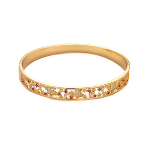 Hollowed Out Zircon Bangle Gold And Silver Plated Geometry Design Fashion Jewelry <b>Bracelet</b> For Women - Product Image 5