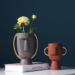 Vaso di Fiore di ceramica <span class=keywords><strong>Vasi</strong></span> di Fiori di <span class=keywords><strong>Piante</strong></span> grasse Astratta Volto Umano Desktop Nordic <span class=keywords><strong>Vasi</strong></span> di Ceramica Moderna Decorazione Della Casa - Product Image 1