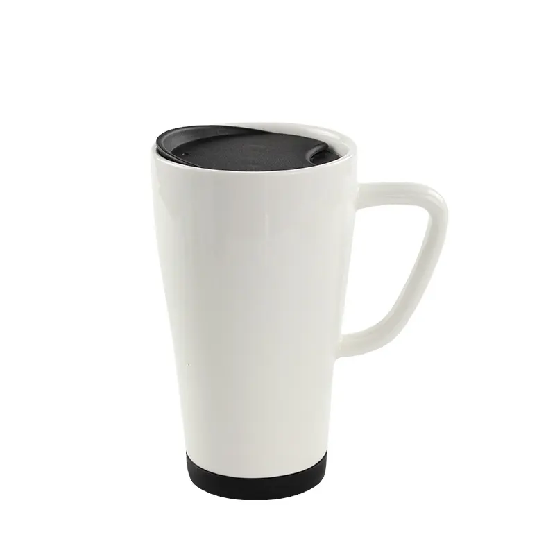 Japanese Drinkware Stoneware Ceramic Mug Coffee Cup White Nordic Style Travel Hot Drink Mug With Handle And Lid