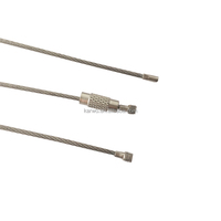 Porte-clés en acier inoxydable en gros avec anneau en fil métallique, cordon et verrouillage à vis pour câble, sac à main, étiquette de vêtement, connecteur