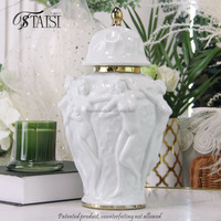 J293GB Vase de sculpture de corps de décor de chambre esthétique ensembles accessoires de maison haut de gamme pot de gingembre en céramique pour centres de table