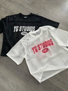 Tontons Maillot de football pour homme, coupe oversize et carrée, en maille respirante, grande taille, court, col en V, avec motif imprimé par transfert thermique - Product Image 2