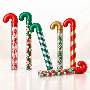 Tubos de plástico transparente para dulces, envases de regalo navideños, recipientes para dulces, galletas y pasteles, 1 x 10 pulgadas - Product Image 3