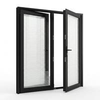 Porte extérieure à battant en aluminium à double vitrage, avec verre à lamelles trempé, étanche, à rupture de pont thermique, insonorisée, durable et sécurisée