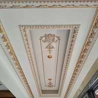 Moulures de plafond rococo exquises, sculpture 3D pour hôtel, salle de banquet, décoration de plafond romantique, garniture décorative pour la maison