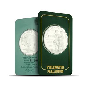 Tarjeta de prueba de paladio redonda de 1 oz, lingote de metales preciosos para inversión, embalaje protector para monedas con número de certificado - Product Image 1