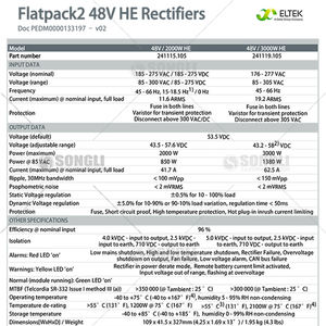 Eltek整流器モジュールFlatpack2 Dc電源241115.105 48v 2000 HE電気電気整流器 - Product Image 4
