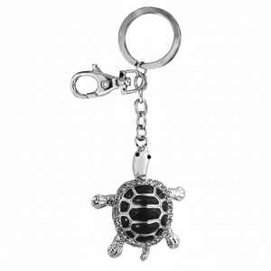 Portachiavi in Pelle Nera e Metallo con Logo Personalizzato, Portachiavi in PVC Morbido Senza Scatola - Product Image 2