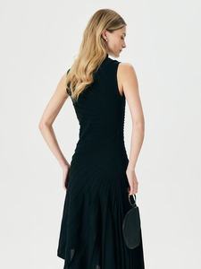 Abito Estivo 2026 Senza Maniche in Maglia Plissettata a Mezza Lunghezza, Elegante e Raffinato per Uso Quotidiano Femminile - Product Image 3