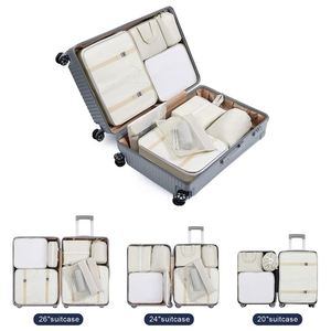 Ensemble de 9 organiseurs de maquillage de voyage personnalisés, nouveaux cubes de compression cosmétiques en maille PVC imperméable, valises en polyester - Product Image 5