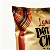 Sachet en plastique à trois soudures latérales avec impression personnalisée de qualité alimentaire pour chips, snacks secs et emballages souples