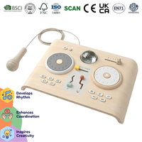 Table de mixage DJ en bois pour enfants avec son intégré, instrument musical interactif avec lumières LED dynamiques et microphone