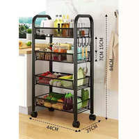 Étagère de rangement rotative pour cuisine, chariot de rangement pour cuisine, étagère rotative à 5 niveaux pour légumes