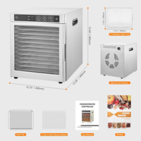 Déshydrateur alimentaire domestique à 10 étages, 800W, double couche, acier inoxydable, sécheuse alimentaire, fruits, légumes, minuterie, machine de déshydratation