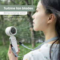 Ventilateur portable turbo 2026 - Mini ventilateur personnel rechargeable à 5 vitesses, souffle de l'air froid, fonctionne sur batterie, idéal pour les voyages