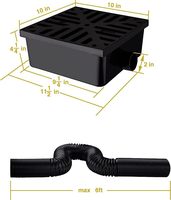 Caniveau de drainage de jardin à profil bas sans creuser pour maison et jardin avec extension de tuyau flexible pour gouttière
