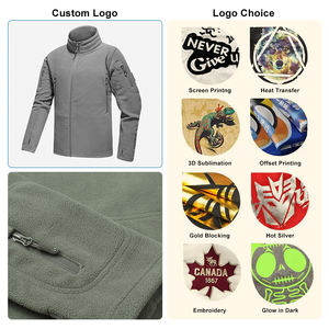Chaqueta Táctica de Forro Polar para Hombre, con Logotipo Frontal Personalizado, Impermeable, Cortavientos, para Deportes al Aire Libre, Senderismo, Camping, con Múltiples Bolsillos - Product Image 3