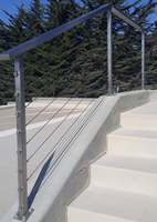 Rampe d'escalier en câble en acier inoxydable poli, style européen et américain moderne, faible entretien, avec protection de sécurité
