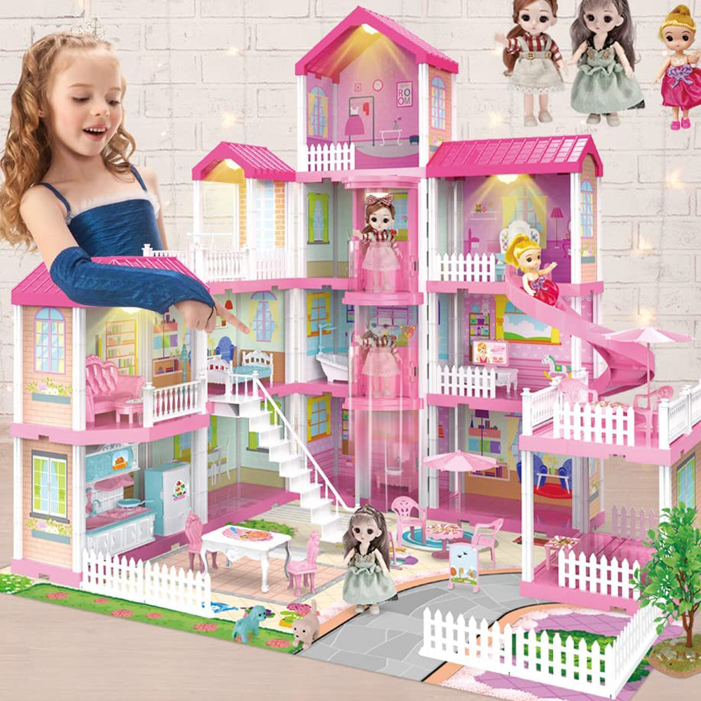 私の素敵な大きなおもちゃプレイハウスセット4階人形の家家具