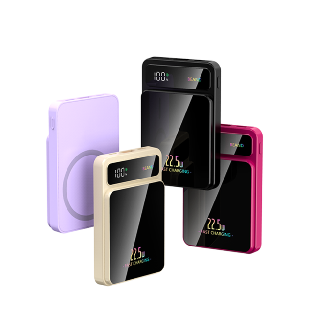 10000mAh Li-Polymer Wireless Power Bank Magnetic Stand Fast Charging Digital PD 22.5W High Capacity Type-C Input 2-in-1 LED